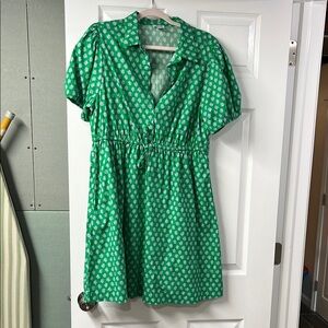 J. Crew Green Leaf Print Top